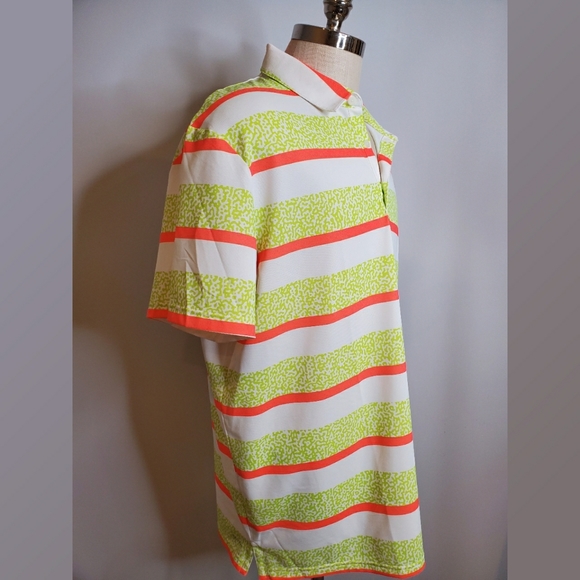 Nike Dri Fit Neon Striped Polo Shirt - Picture 2 of 5